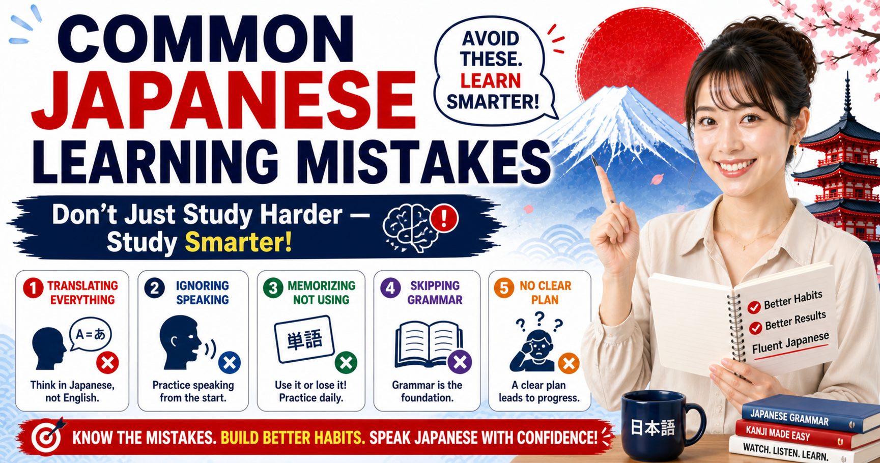 Common Japanese Learning Mistakes: 25 Problems to Fix Early | JP YoKoSo