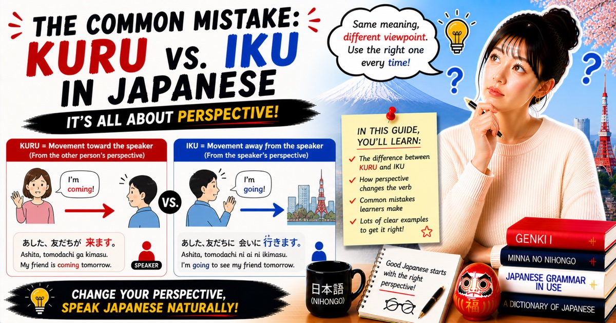 Common Japanese Mistake: くる (kuru) vs いく (iku) — Perspective Matters ...
